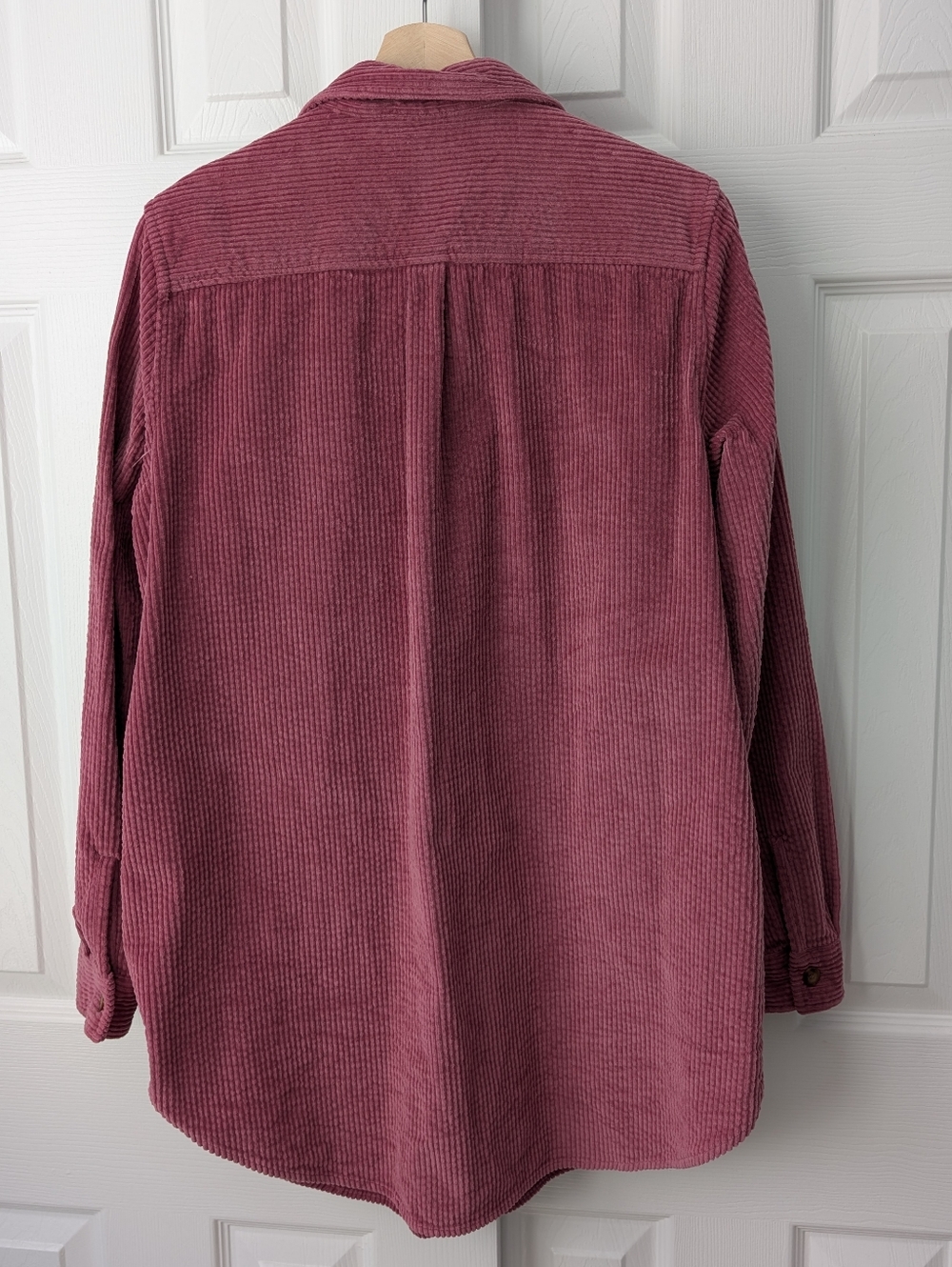L.L. Bean Pink Corduroy Shirt Jacket Shacket Relaxed Tunic length, size M - Picture 3 of 8